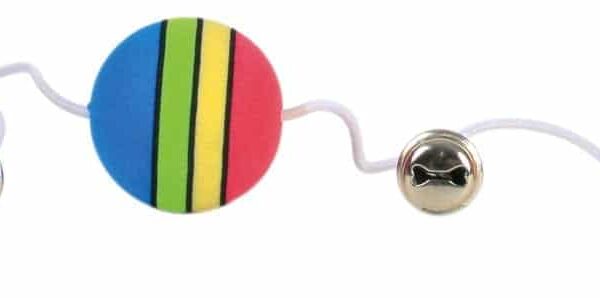 Jucarie 3 mingi Rainbow cu Clopotel Pe Sfoara 3.5 cm 4133