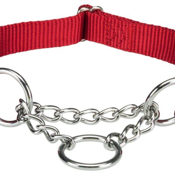 Zgarda Chinga cu Lant Strangulanta 30-40 cm/15 mm Rosu 202703