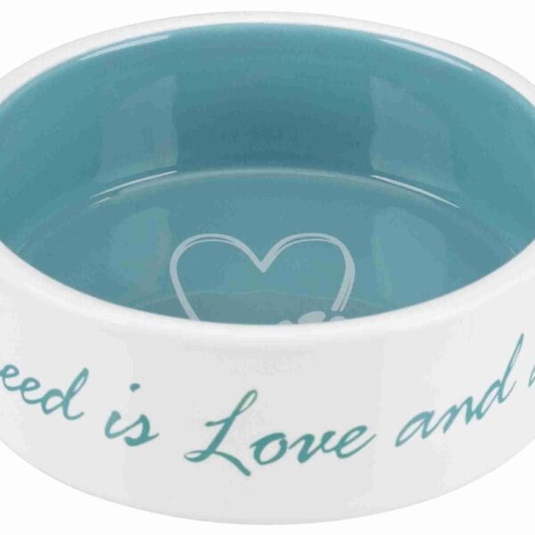 Castron ceramic Pet's Home 1.4 l/ 20 cm crem/verde 25052