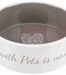 Castron ceramic Pet's Home 0.8 l/ 16 cm crem/taupe 25054