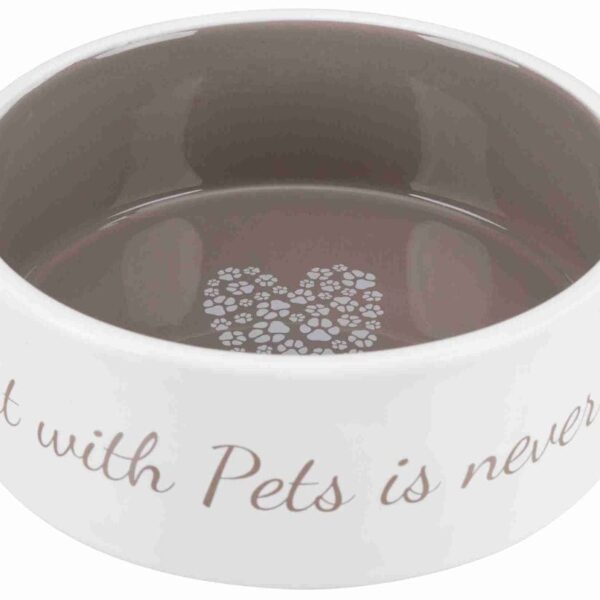 Castron ceramic Pet's Home 1.4 l/ 20 cm crem/taupe 25055