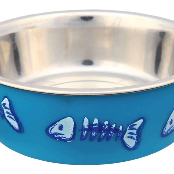 Castron Inoxidabil cu Invelis Plastic Pisici 0.3 l/12 cm 25270