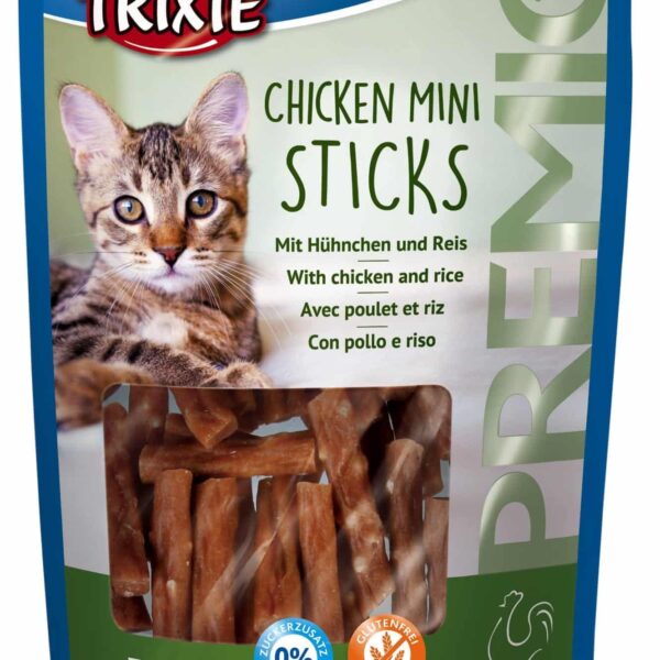 Batoane Sticks Mini Pisica cu Pui/Orez 50 g 42708